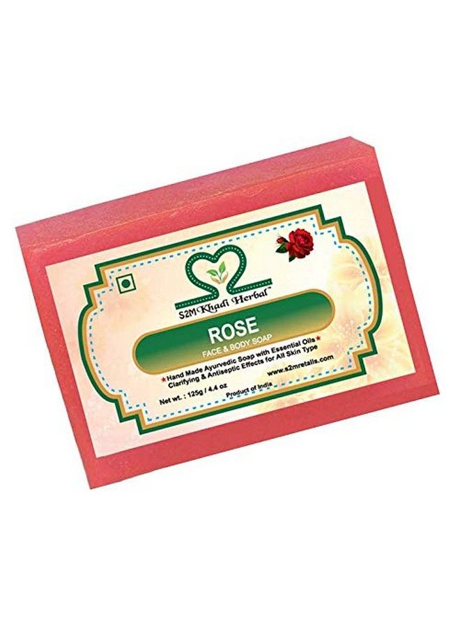 Khadi Rose Water Soap 125 Gm (Pack Of 4) By Parvati Gramodyog Herbal Products Made In India