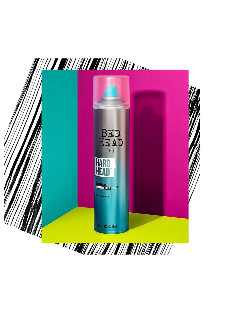 Bed Head by TIGI Hairspray Extra Hold Hard Head Hair Care Spray for All Hair Types, 11.7 oz
