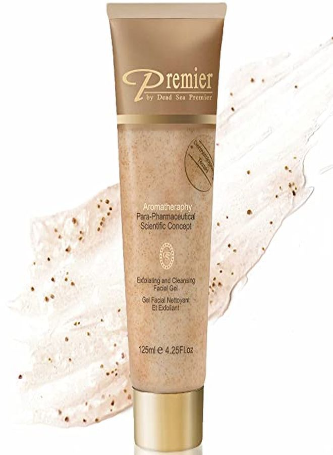 Premier Dead Sea Exfoliating Face Scrub & Face Wash Classic ParaPharmaceutical Micro Grains Face Scrub Face Cleanser Witch Hazel Jojoba Oil Skin Care NonDrying Aromatherapy Scientific Concept 4.25Fl