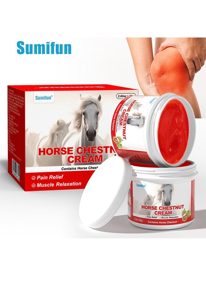 Horse Chestnut Cream, Heating Extra Warming Joint Massage Gel Muscle Recovery,Cold Compress Gel for Relieving Repair Shoulder Neck Lumbar Spine and Leg Pain Protection Joint-80g