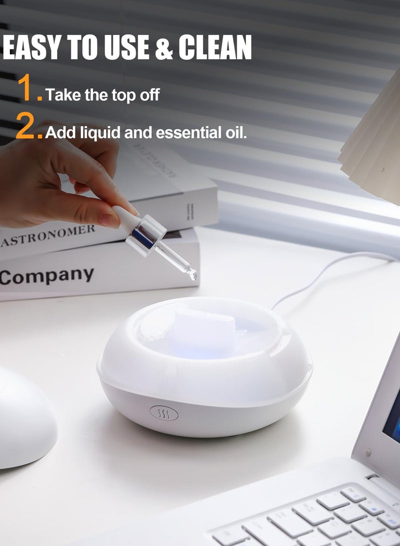 Flame Essential Oil Diffuser, Aromatherapy Essential Oil Diffuser, 200ML Ultrasonic Aromatherapy Mist Humidifier with Mute Design, Perfect for Office, Home, and Bedroom Ambiance (White)
