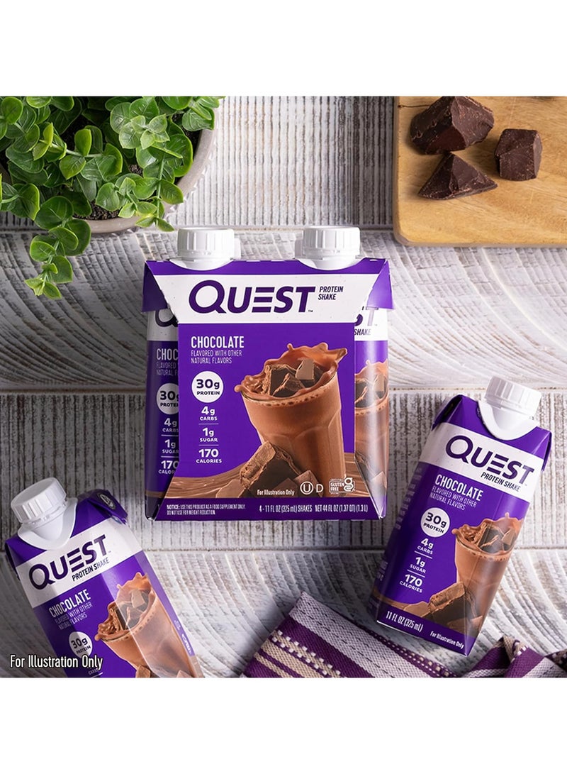 Quest Protein shake Chocolate Flavor, 325ml Pack of 4