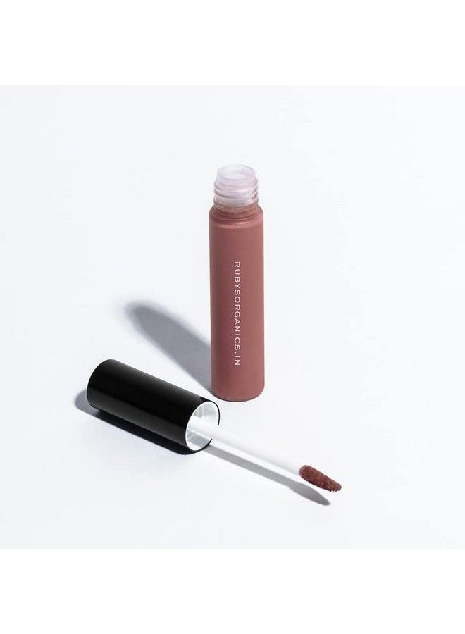 Liquid Lip Crème; Highly Pigmented Soft Velvet Finish Creamy Moisturising Nourishing; Natural Organic Makeup Vegan Parabenfree For Dry Lips; Praline 6.5Ml