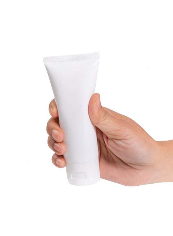 12 Pcs Empty Refillable White Plastic Soft Tube Squeeze Bottles With Flip Cover Storage Cosmetic Facial Lotion Care Toothpaste Shampoo Jars Empty Containers Cases Travel Sample Packing (50Ml/1.7Oz)