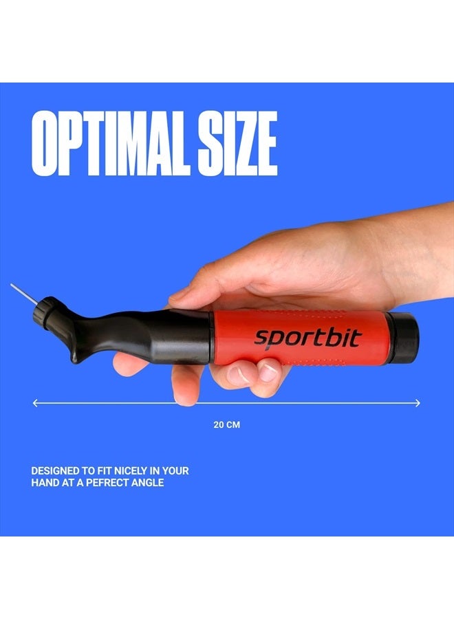 Ball Pump with 5 Needles - Push & Pull Inflating System - Great for All Exercise Balls - Volleyball Pump, Basketball Inflator, Football & Soccer Ball Air Pump - Goes with Needles Set