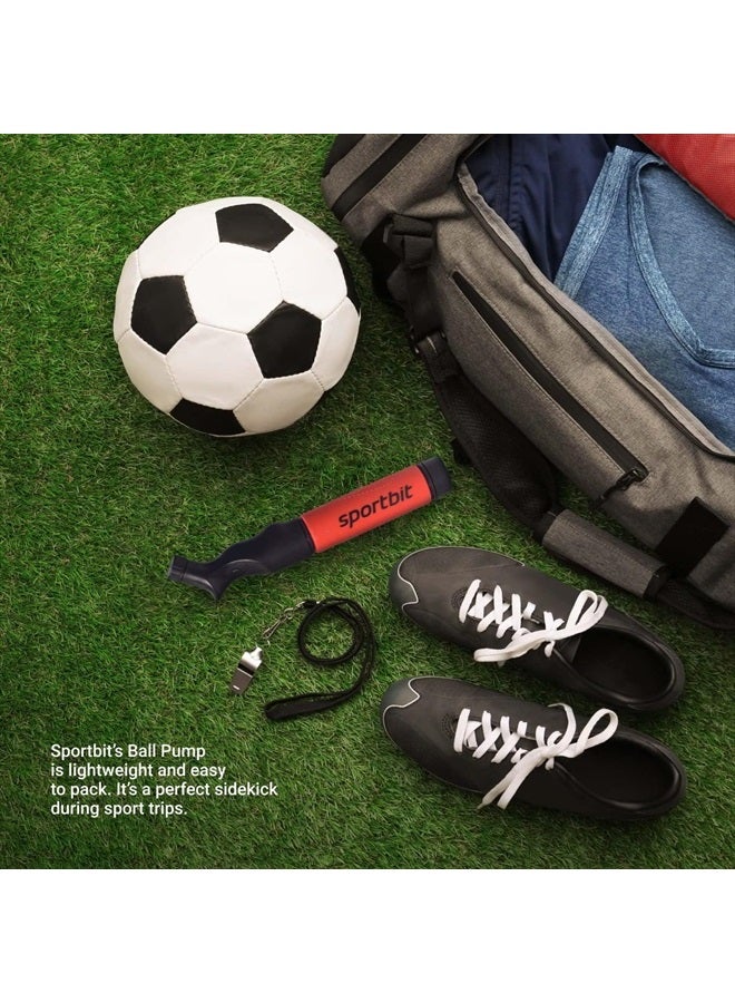 Ball Pump with 5 Needles - Push & Pull Inflating System - Great for All Exercise Balls - Volleyball Pump, Basketball Inflator, Football & Soccer Ball Air Pump - Goes with Needles Set