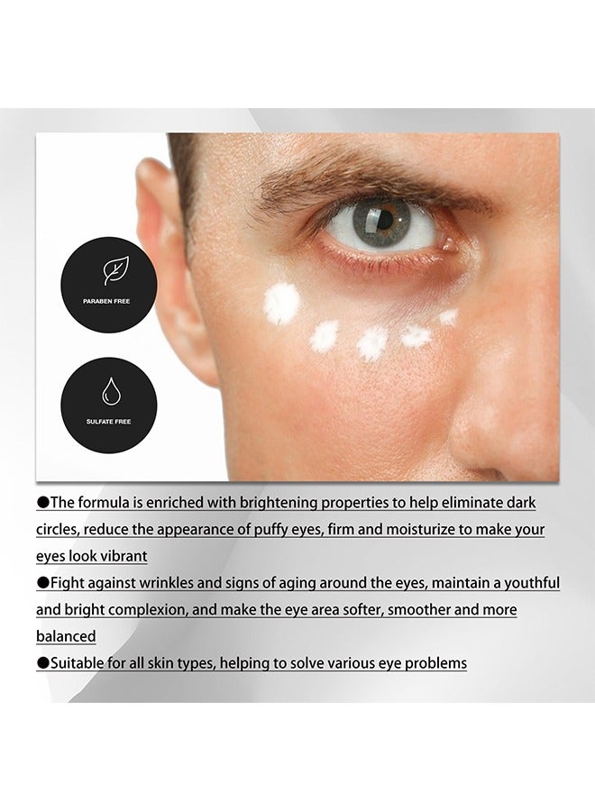 Under Eye Cream,Men's eye care products include an eye cream for dark circles and puffiness, as well as an anti-aging caffeine eye cream for men to lighten the skin and reduce puffiness, dark circles