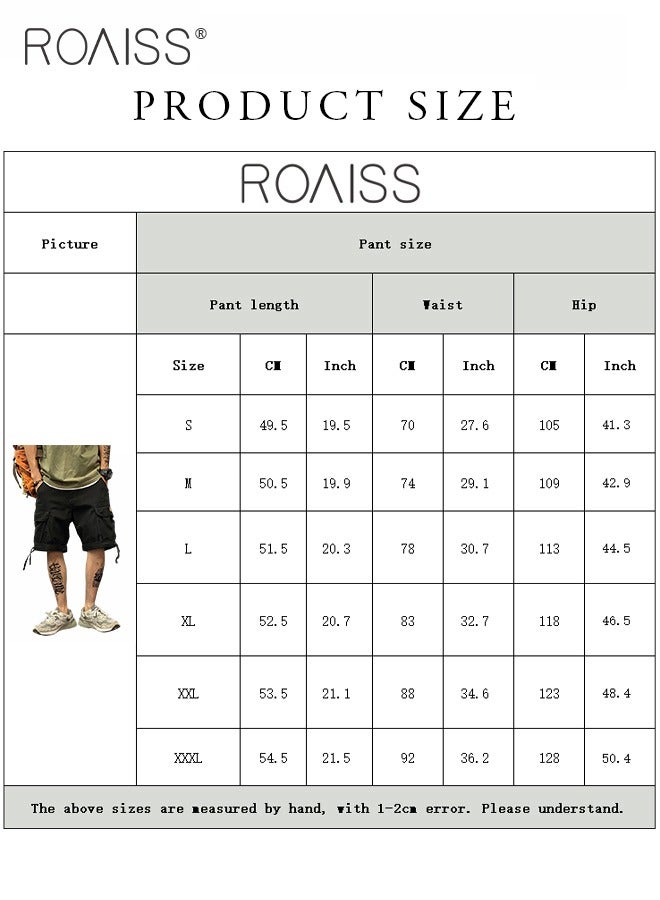 Men's Casual Multi Pocket Work Shorts Wide Leg Pants With Loose Waistband Buckle Fashionable And Versatile Durable Shorts