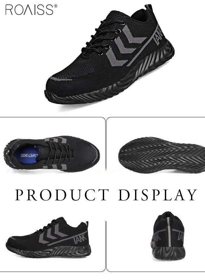 Fashionable Outdoor Labor Protection Shoes For Men For Outdoor Work Anti-Slip Anti-Smash Anti-Puncture Breathable Fly-Woven Adjustable Lace-Up Sports Shoes