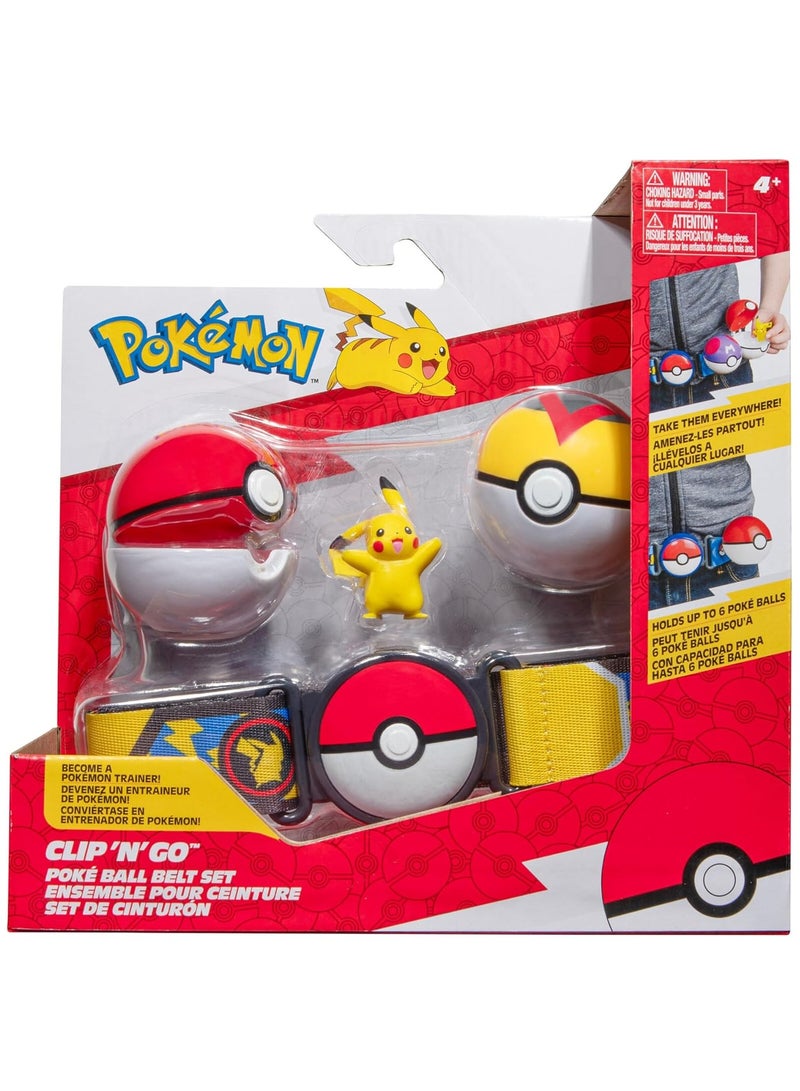 Pokemon Clip N Go Pikachu Poke Ball Belt Set