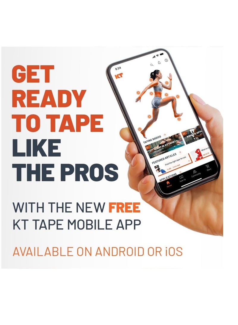 Tape, Original Cotton, Elastic Kinesiology Athletic Tape, 20 Count, 10” Precut Strips