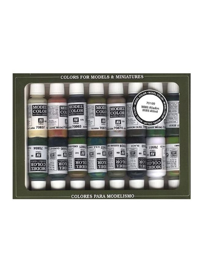 16-Piece WWII Allied Forces Paint Set VJ70109 17ml