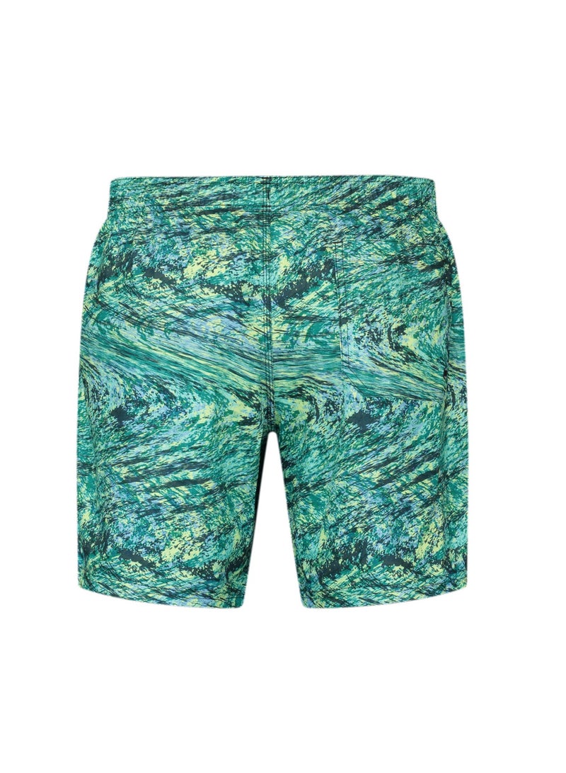 Swim Printed Mid-Length Mens Shorts