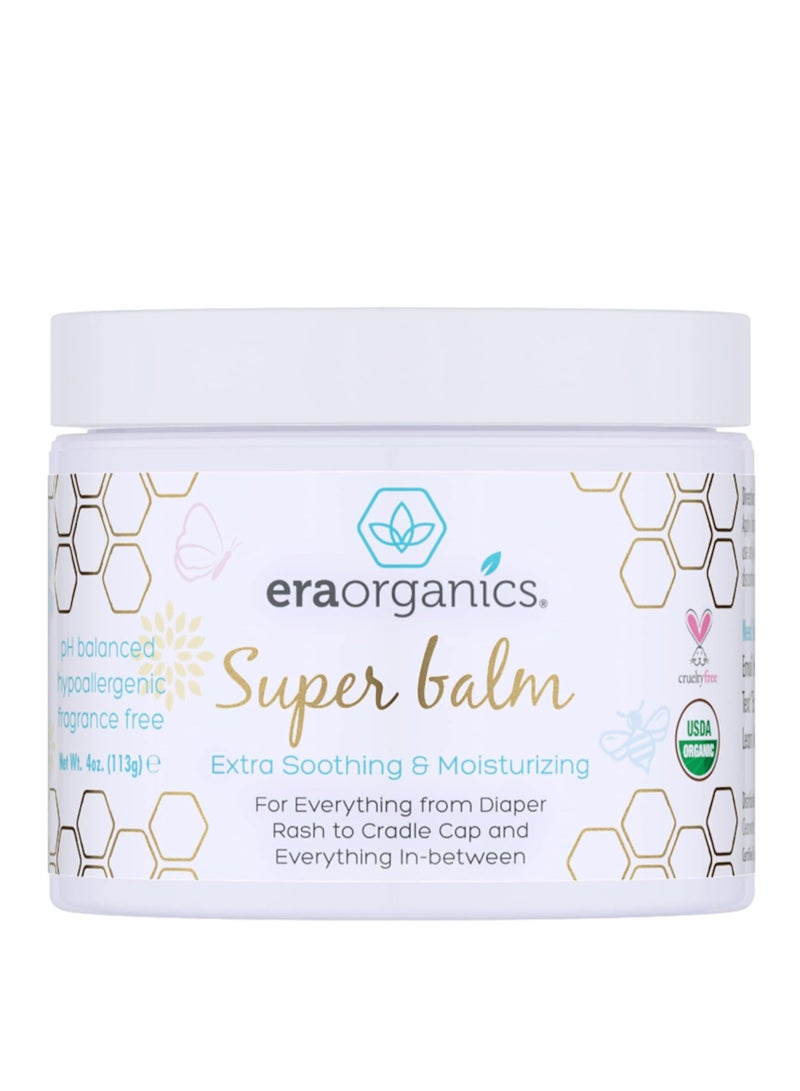 Era Organics Healing Ointment for Babies - USDA Certified Organic Natural Gentle Moisturizer for Sensitive Skin Prone To Baby Eczema, Cradle Cap (Infant Seborrheic Dermatitis), Rashes & Hives (4 oz.)