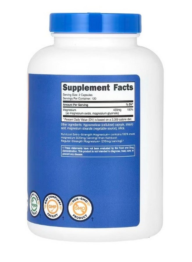 Magnesium Extra Strength 420 Mg 240 Capsules 210 Mg Per Capsule