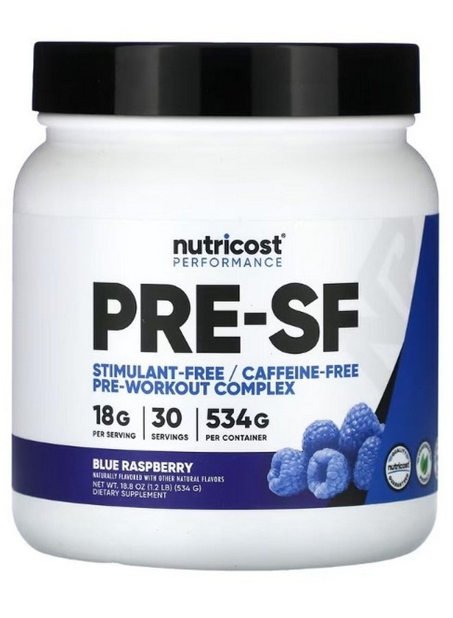 Performance Pre Sf Stimulant Free Pre Workout Complex Blue Raspberry 1.2 Lb 534 G