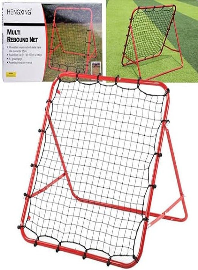 Football Bouncer Football Kickback Rebounder Adjustable Angles Training Equipment, Removable Football Goal