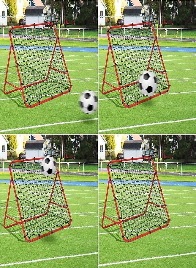 Football Bouncer Football Kickback Rebounder Adjustable Angles Training Equipment, Removable Football Goal