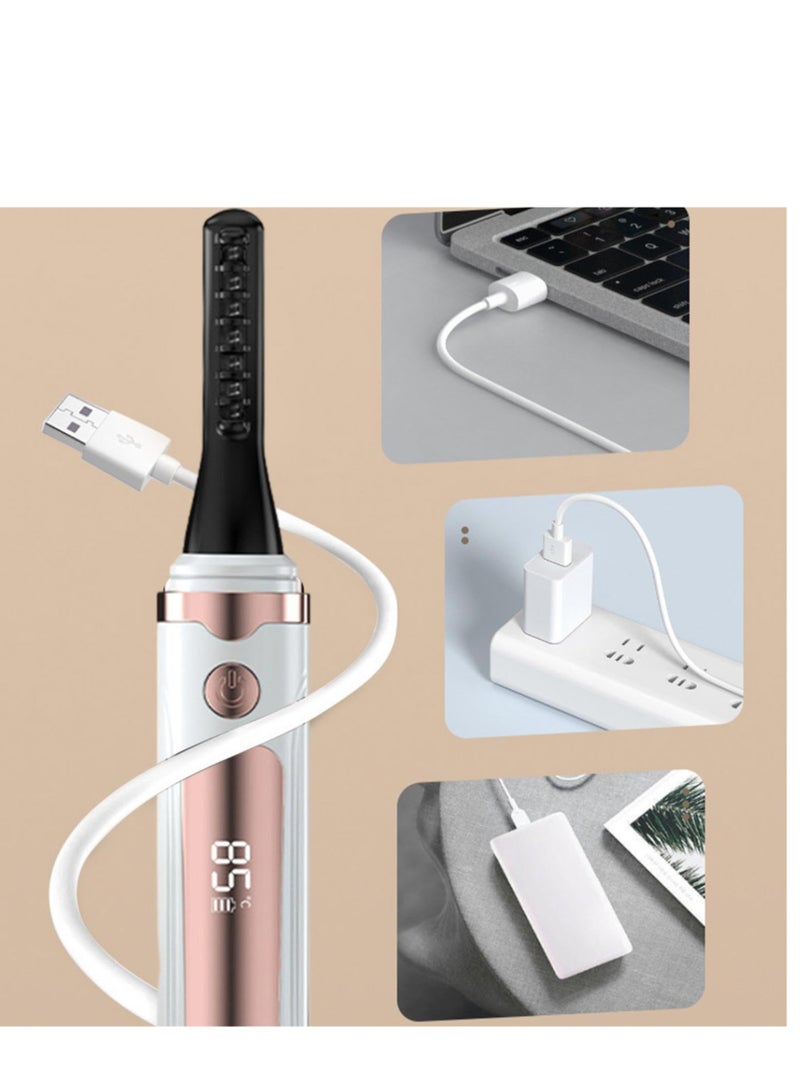 Electric Eyelash Curler, Portable Heated Eyelash Curlers, Quick Natural Curling 24H Long Lasting Eyelash Curlers, LED Display 4 Temp Settings, Suitable for Makeup Tool for Girls