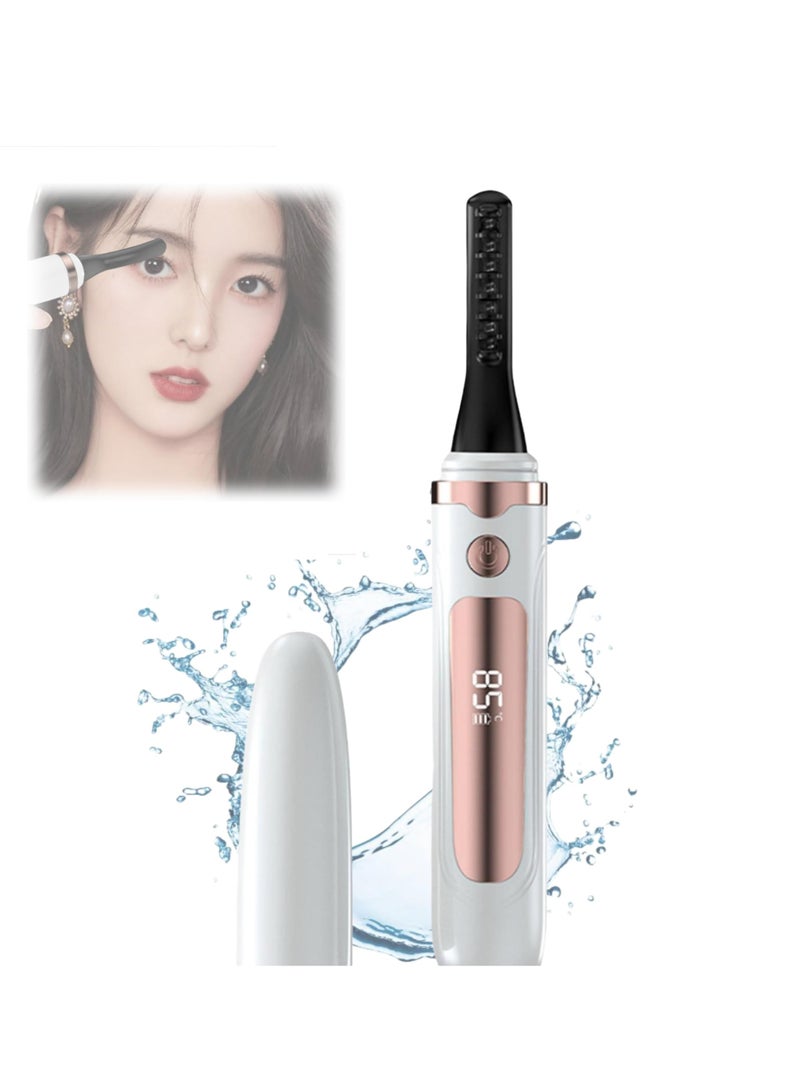 Electric Eyelash Curler, Portable Heated Eyelash Curlers, Quick Natural Curling 24H Long Lasting Eyelash Curlers, LED Display 4 Temp Settings, Suitable for Makeup Tool for Girls