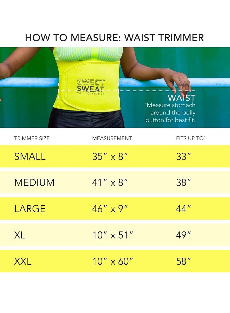 Sweet Sweat Waist Trimmer Belt Neon Yellow Medium