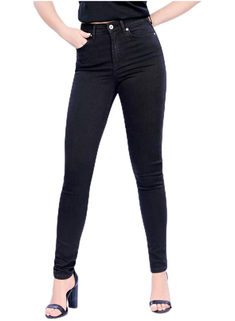 Web Denim High Waist Skinny Stretchable Straight Denim Pant  Fashionable Comfort Fit Casual Cotton Jeans With Pockets For Women