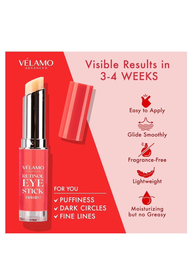 Retinol Eye Stick, Retinol Eye Cream, Retinol Cream, Retinol Face Cream, Under Eye Cream Anti Aging, Eye Cream, Brightening Eye Balm Reduces Fine Lines and Dark Circles, Visible Results in 3-4 Weeks