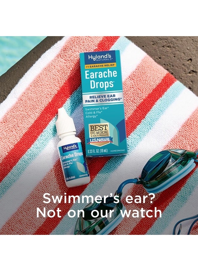 Naturals Earache Drops, Natural Relief of Swimmer's Ear, Cold & Flu, Allergy Symptoms, Ages 4 & up, Day & Night, 0.33 Fl Oz