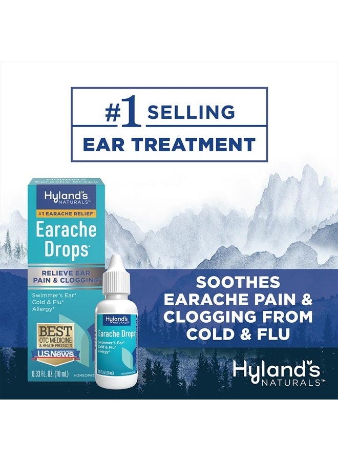 Naturals Earache Drops, Natural Relief of Swimmer's Ear, Cold & Flu, Allergy Symptoms, Ages 4 & up, Day & Night, 0.33 Fl Oz