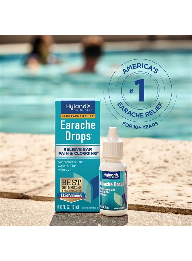 Naturals Earache Drops, Natural Relief of Swimmer's Ear, Cold & Flu, Allergy Symptoms, Ages 4 & up, Day & Night, 0.33 Fl Oz