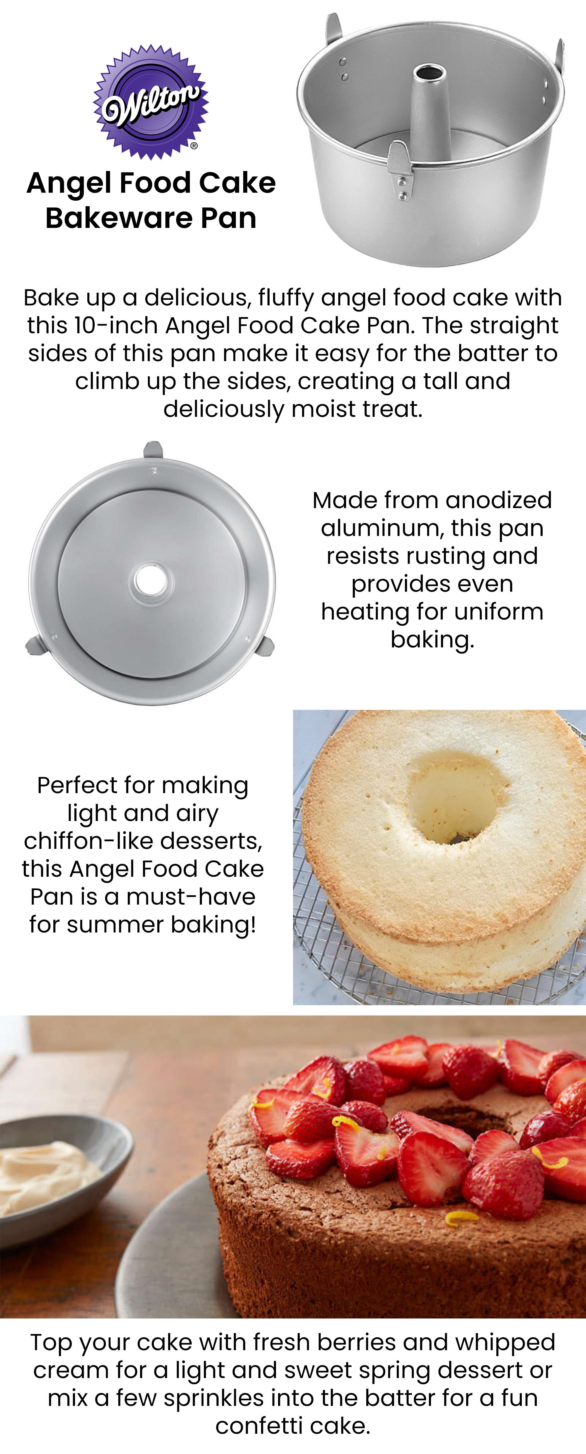 Angel Food Cake Bakeware Pan Silver 10x4inch