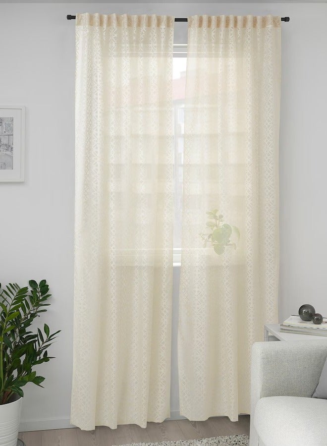 GOKVÄLLÅ Curtain, off-white, 145x300 cm