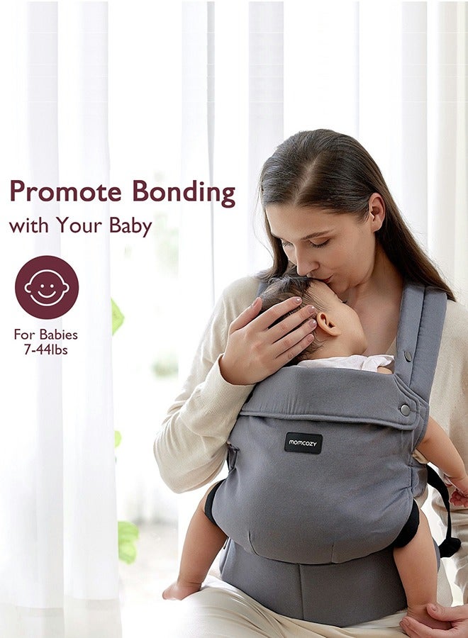Baby Carrier Newborn To Toddler - Ergonomic, Cozy And Lightweight Infant Carrier For 7-44Lbs, Effortless To Put On, Ideal For Hands-Free Parenting, Enhanced Lumbar Support