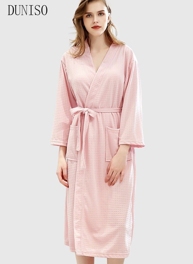 Women's Robe Lightweight Soft Kimono Robes Loungewear with Long Sleeve Side Pockets Sleepwear Spa Robe Nightwear Nightgown Women Water Bathrobe Bridesmaid Robes Dressing Gown Autumn Robe