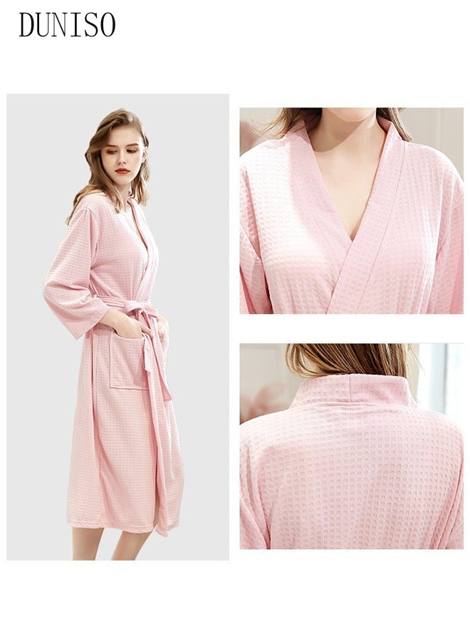 Women's Robe Lightweight Soft Kimono Robes Loungewear with Long Sleeve Side Pockets Sleepwear Spa Robe Nightwear Nightgown Women Water Bathrobe Bridesmaid Robes Dressing Gown Autumn Robe