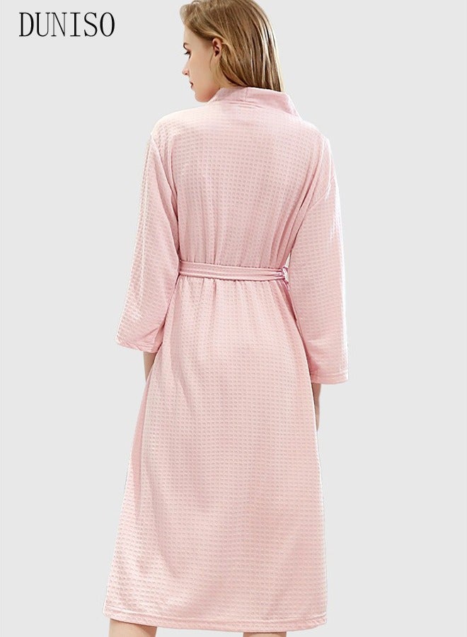 Women's Robe Lightweight Soft Kimono Robes Loungewear with Long Sleeve Side Pockets Sleepwear Spa Robe Nightwear Nightgown Women Water Bathrobe Bridesmaid Robes Dressing Gown Autumn Robe