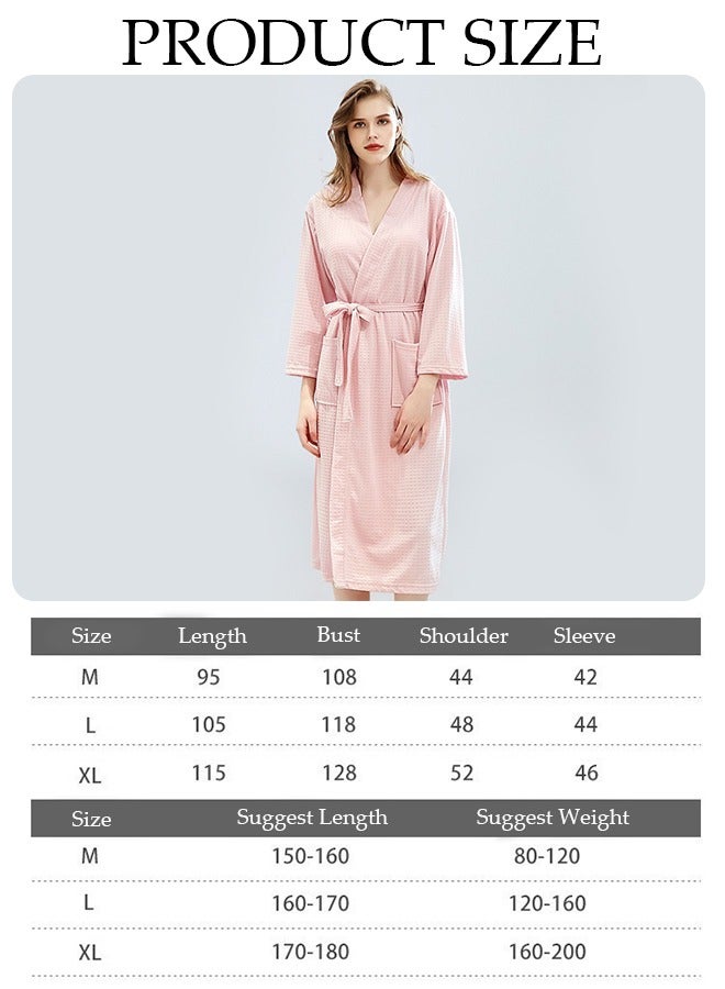 Women's Robe Lightweight Soft Kimono Robes Loungewear with Long Sleeve Side Pockets Sleepwear Spa Robe Nightwear Nightgown Women Water Bathrobe Bridesmaid Robes Dressing Gown Autumn Robe