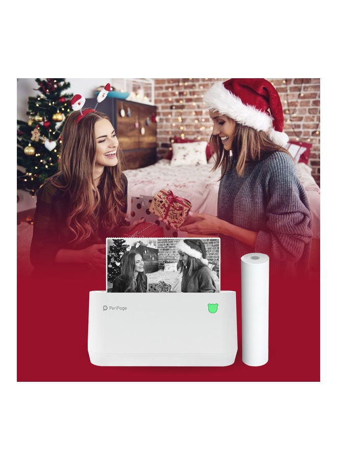 A9 Max Mini Portable Photo Mobile Printer White
