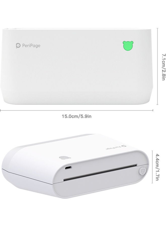 A9 Max Mini Portable Photo Mobile Printer White