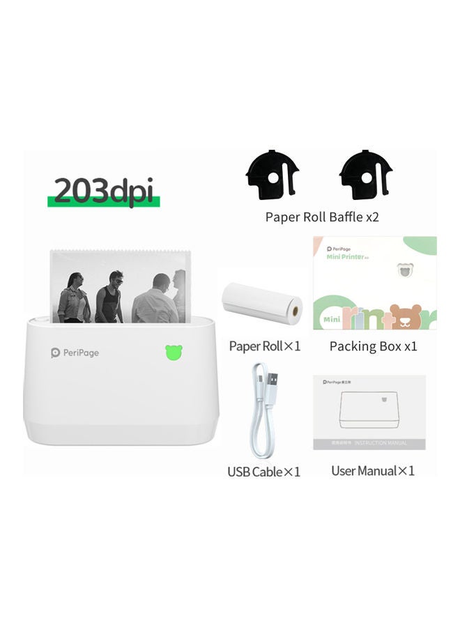 A9 Max Mini Portable Photo Mobile Printer White