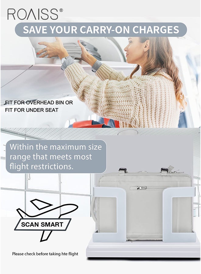 Carry-On Luggage Backpack High Capacity Business Travel Expandable Bag for Short Trips Dry and Wet Separation Scientific Storage Business Computer Bag Simple Solid Color Design with Check In Backpack