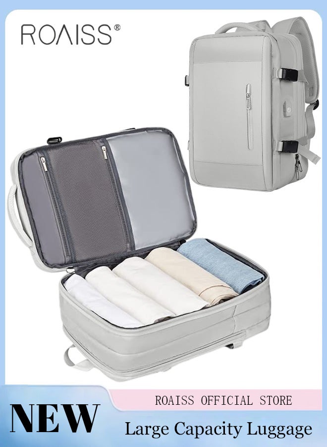 Carry-On Luggage Backpack High Capacity Business Travel Expandable Bag for Short Trips Dry and Wet Separation Scientific Storage Business Computer Bag Simple Solid Color Design with Check In Backpack