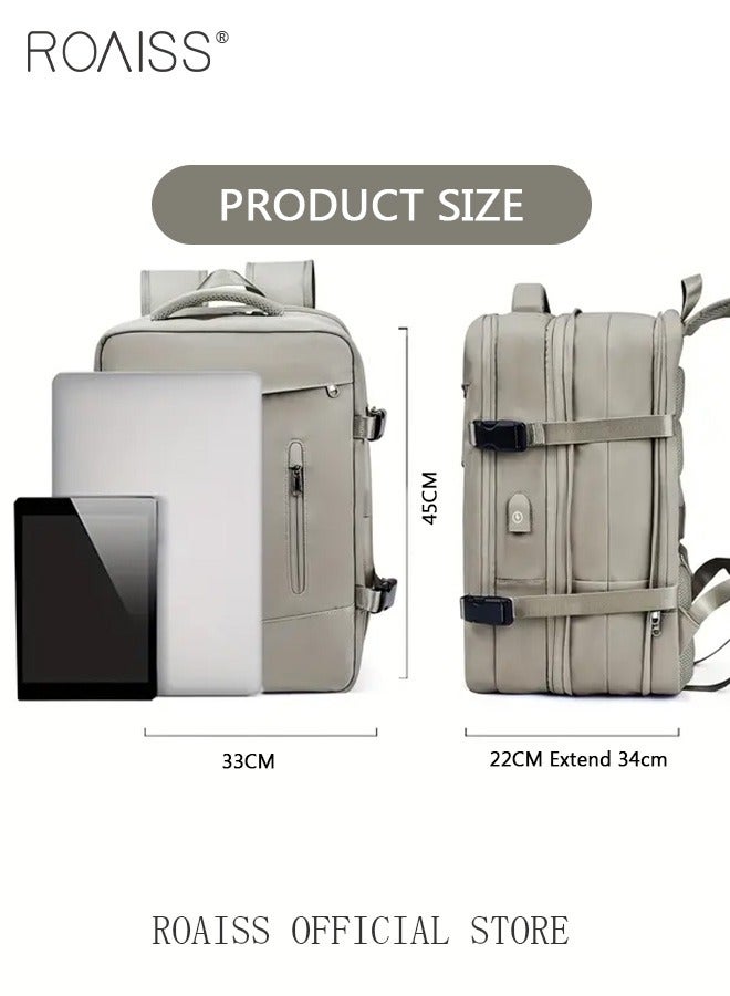 Carry-On Luggage Backpack High Capacity Business Travel Expandable Bag for Short Trips Dry and Wet Separation Scientific Storage Business Computer Bag Simple Solid Color Design with Check In Backpack