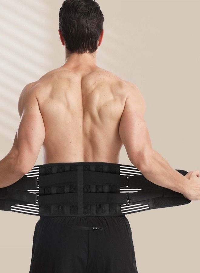 Sports Back Brace for Men and Women Breathable Waist Lumbar Lower Back Support Belt for Sciatica Herniated Disc Scoliosis Back Pain Relief Heavy lifting with Dual Adjustable Straps