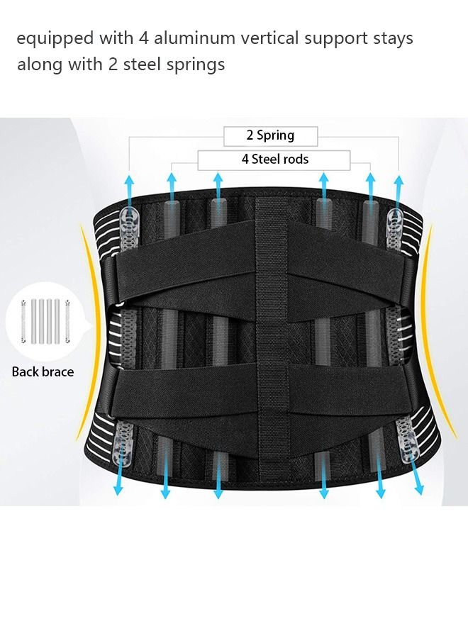 Sports Back Brace for Men and Women Breathable Waist Lumbar Lower Back Support Belt for Sciatica Herniated Disc Scoliosis Back Pain Relief Heavy lifting with Dual Adjustable Straps