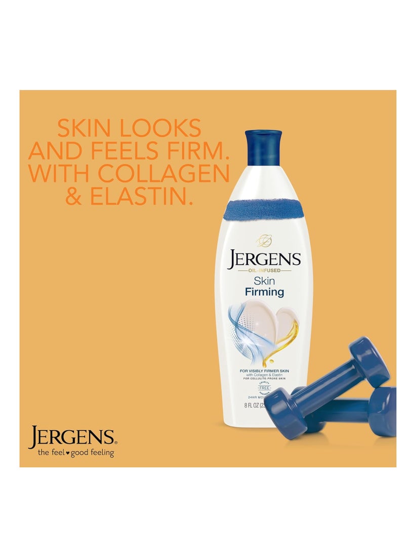 Jergens Skin Firming Body Lotion for Dry to Extra Dry Skin, Skin Tightening Cream with Collagen and Elastin, Hydralucence Blend Formula, 16.8 oz