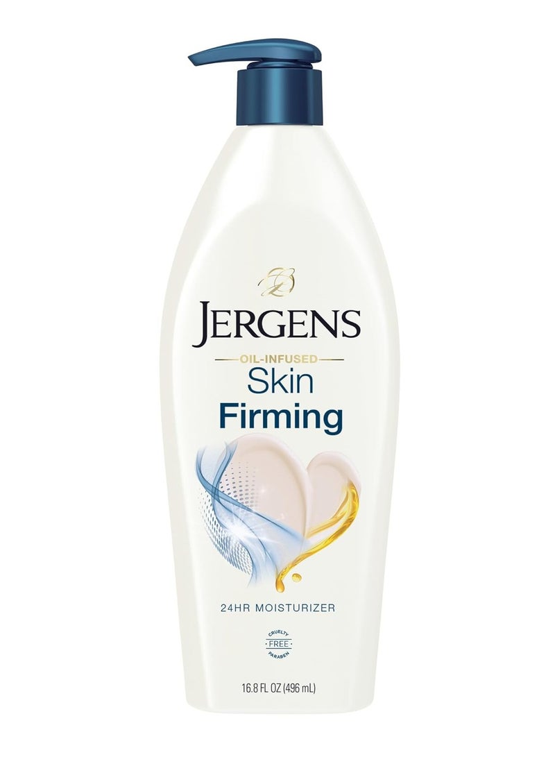 Jergens Skin Firming Body Lotion for Dry to Extra Dry Skin, Skin Tightening Cream with Collagen and Elastin, Hydralucence Blend Formula, 16.8 oz