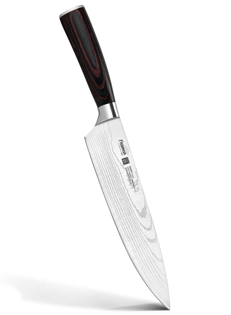 8'' Chef Knife Ragnitz Series 20cm, High-Alloy German Steel, Double-Sided, Easy To Crush Garlic And Other Spices, Beat Steaks Or Break Crab Shells
