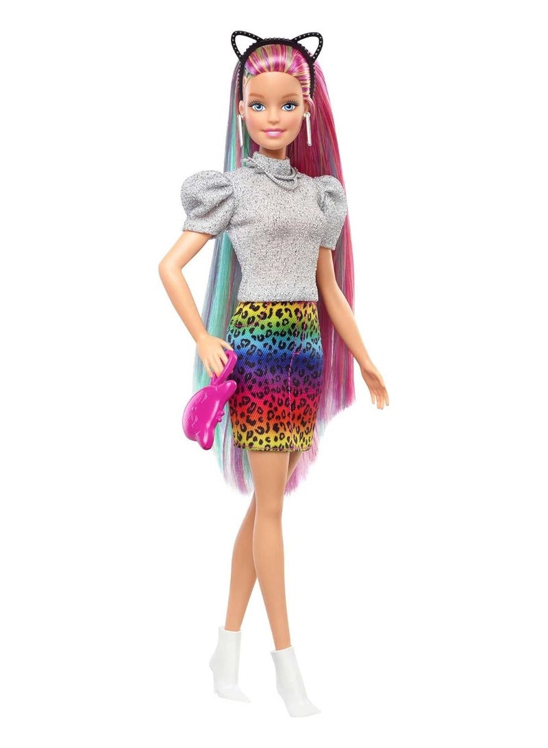Barbie ​Leopard Rainbow Hair Doll Blonde With Color Change Hair