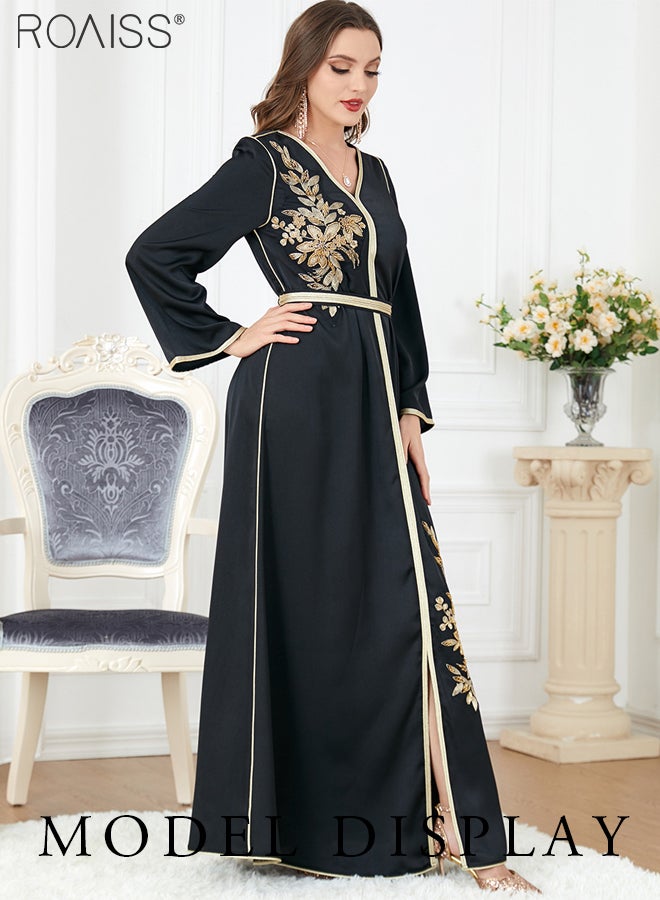 Abaya Style Exquisite Embroidered Pattern Robe Loose Fitting Women'S Daily Casual Versatile Long Dress For Commuting Formal Dress